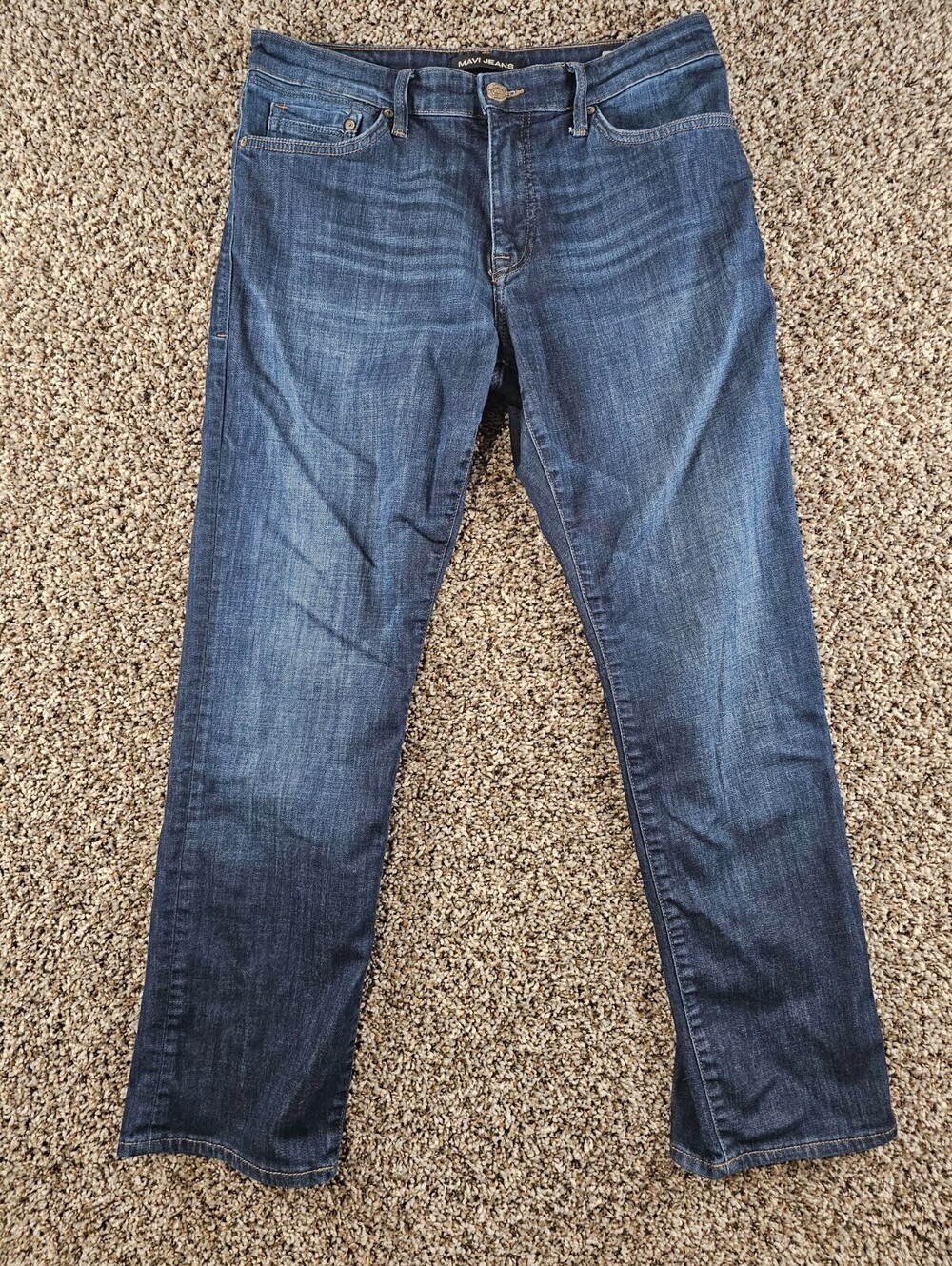 Mavi Jeans Womens Sz 14 Matt Relaxed Straight Leg Blue Jeans Dark Wash